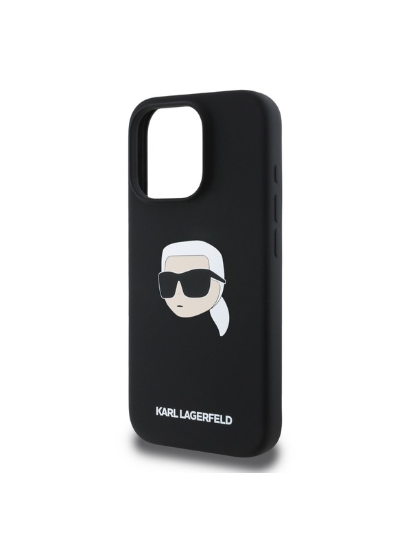 Karl Lagerfeld Karl Lagerfeld Tekoči silikonski Karl Head MagSafe Zadnji pokrov za iPhone 16 Pro Max Black