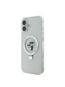 Karl Lagerfeld Karl Lagerfeld Ringstand Karl in Choupette MagSafe Zadnji pokrov za iPhone 16 Plus White