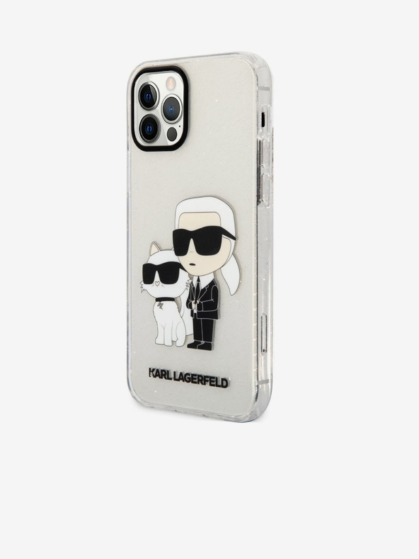 Karl Lagerfeld Karl Lagerfeld IML Glitter Karl in Choupette NFT Zadnji pokrov za iPhone 12/12 Pro Transparent
