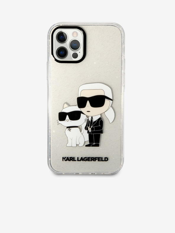 Karl Lagerfeld Karl Lagerfeld IML Glitter Karl in Choupette NFT Zadnji pokrov za iPhone 12/12 Pro Transparent