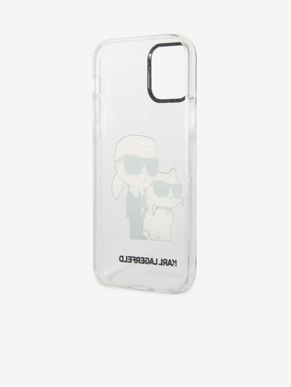 Karl Lagerfeld Karl Lagerfeld IML Glitter Karl in Choupette NFT Zadnji pokrov za iPhone 12/12 Pro Transparent