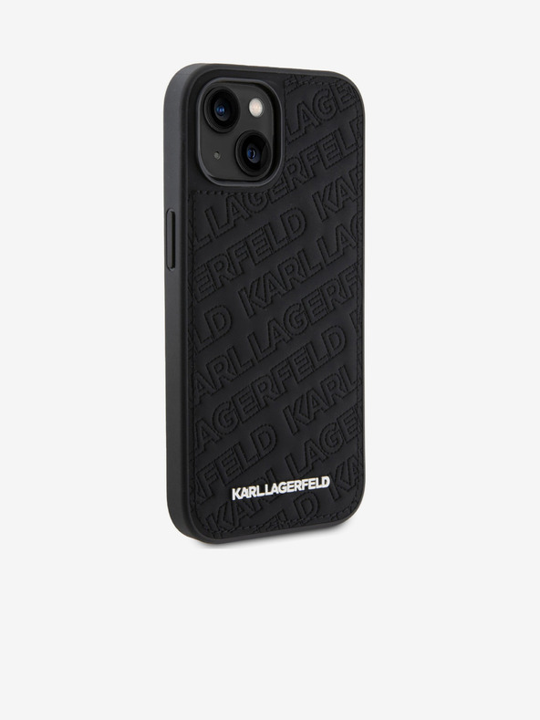Karl Lagerfeld PU Quilted Pattern Zadnji pokrov za iPhone 15 Black Karl Lagerfeld