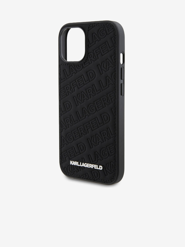 Karl Lagerfeld PU Quilted Pattern Zadnji pokrov za iPhone 15 Black Karl Lagerfeld
