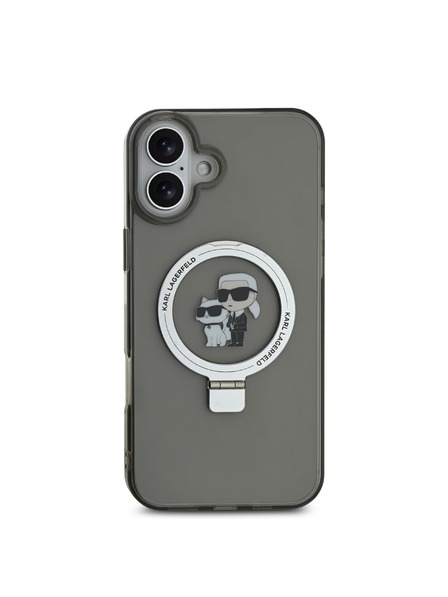 Karl Lagerfeld Karl Lagerfeld Ringstand Karl and Choupette MagSafe Zadnji Pokrov za iPhone 16 Black