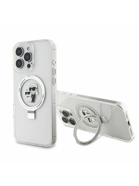 Karl Lagerfeld Karl Lagerfeld Ringstand Karl and Choupette MagSafe Zadnji Pokrov za iPhone 16 Pro White