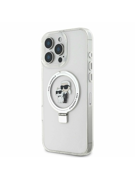 Karl Lagerfeld Karl Lagerfeld Ringstand Karl and Choupette MagSafe Zadnji Pokrov za iPhone 16 Pro White