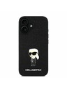 Karl Lagerfeld Karl Lagerfeld Fiksno Bleščeč Kovinski Ikonik Zadnji Pokrov za iPhone 16 Black