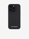 Karl Lagerfeld Karl Lagerfeld PU Prešit vzorec Zadnji Pokrov za iPhone 15 Pro Black