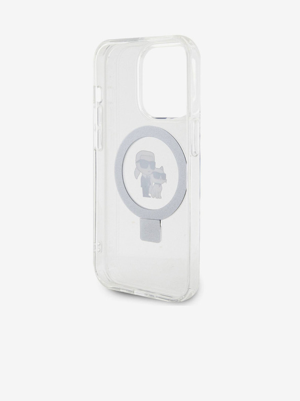 Karl Lagerfeld Ringstand Karl and Choupette MagSafe Zadnji Pokrov za iPhone 15 Pro Max White Karl Lagerfeld