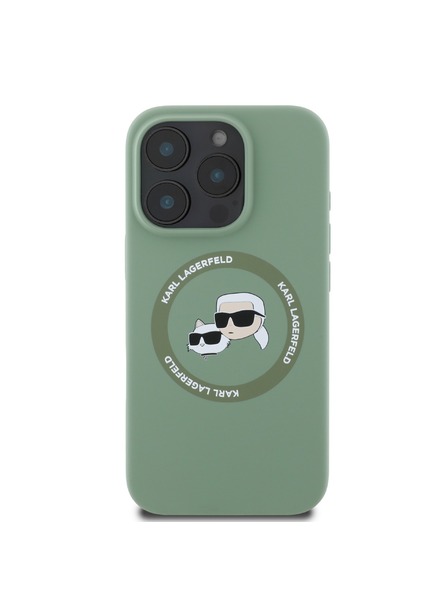 Karl Lagerfeld Karl Lagerfeld Liquid Silicone K&CH Glav MagSafe Zadnji Pokrov za iPhone 16 Pro Max Kaki
