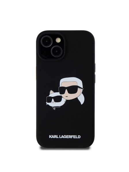 Karl Lagerfeld Liquid Silicone Double Heads Magsafe Zadnji Pokrov za iPhone 15 Black Karl Lagerfeld