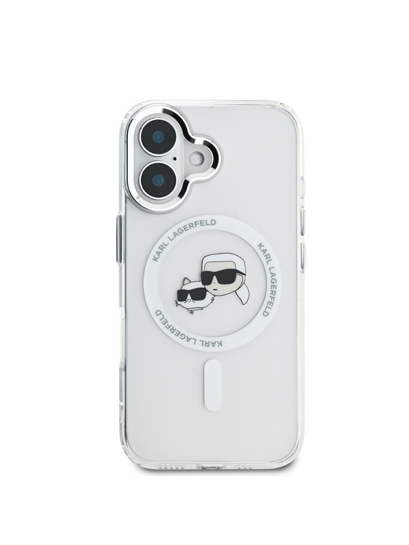 Karl Lagerfeld Karl Lagerfeld IML K&CH Glav Metal Frame MagSafe Zadnji Pokrov za iPhone 16 Plus Transparent