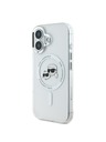 Karl Lagerfeld Karl Lagerfeld IML K&CH Glav Metal Frame MagSafe Zadnji Pokrov za iPhone 16 Plus Transparent