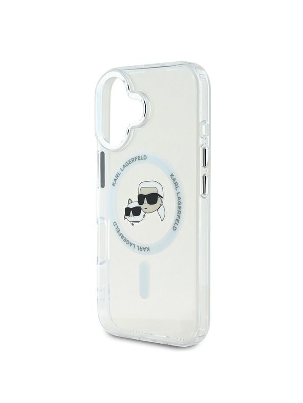 Karl Lagerfeld Karl Lagerfeld IML K&CH Glav Metal Frame MagSafe Zadnji Pokrov za iPhone 16 Plus Transparent
