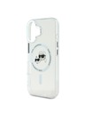 Karl Lagerfeld Karl Lagerfeld IML K&CH Glav Metal Frame MagSafe Zadnji Pokrov za iPhone 16 Plus Transparent