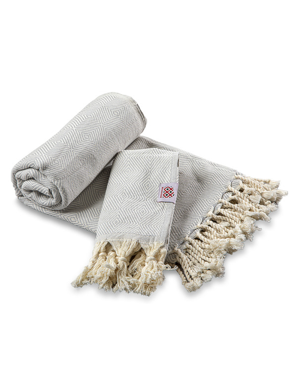 Balkanova Portokala IX bombažna kopalna brisača in brisača - srebrno modri komplet