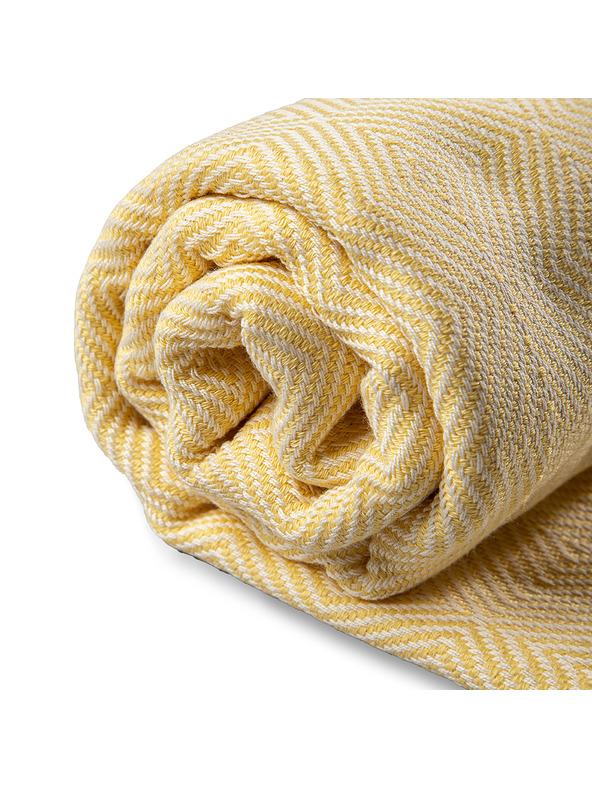 Balkanova Portokala bombažna kopalna brisača in brisača - komplet limonsko rumene barve