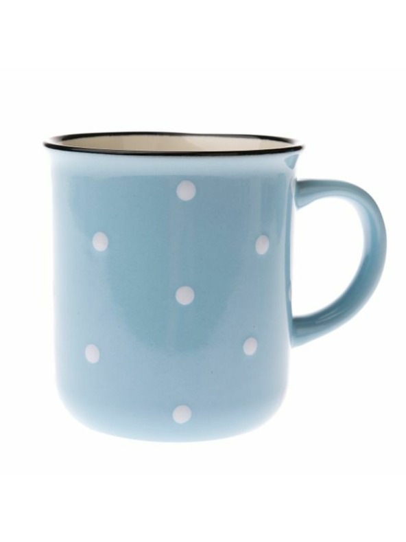 Casa de Engel Keramična skodelica - svetlo modra s pikami, 350ml, 6/36