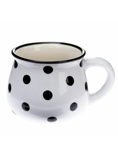 Casa de Engel Keramična skodelica, bela s črnimi pikami, 75ml, 24/144