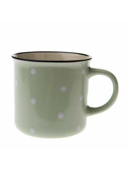 Casa de Engel Keramična skodelica - svetlo zelena s pikami, 470ml, 6/24