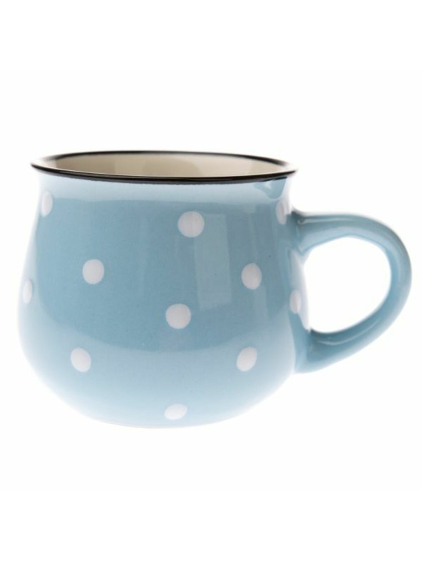 Casa de Engel Keramična skodelica - svetlo modra s pikami, 230ml, 12/48