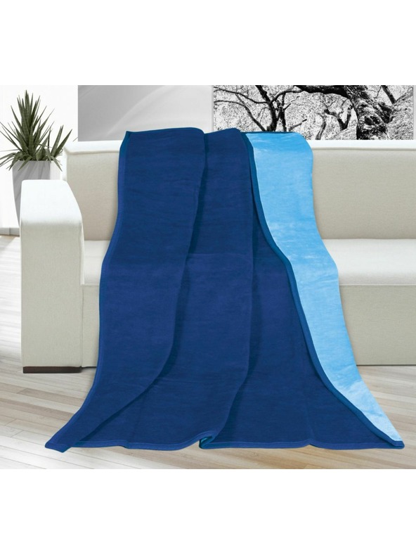 Bellatex Enobarvna odeja 150x200cm temno modra / svetlo modra