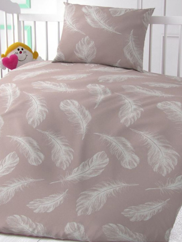 Kvalitex Bombažna posteljnina za otroško posteljico Shelby bež