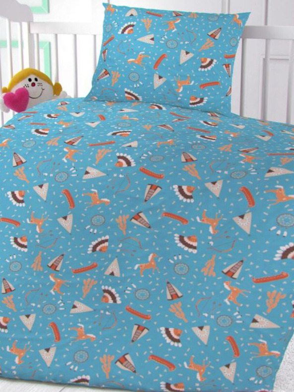 Kvalitex Bombažna posteljnina za otroško posteljico Indian Village