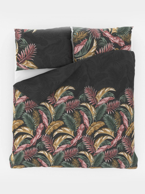 Kvalitex Francoska bombažna posteljnina za otroško posteljico DELUX 240x220, 70x90cm PALMA siva