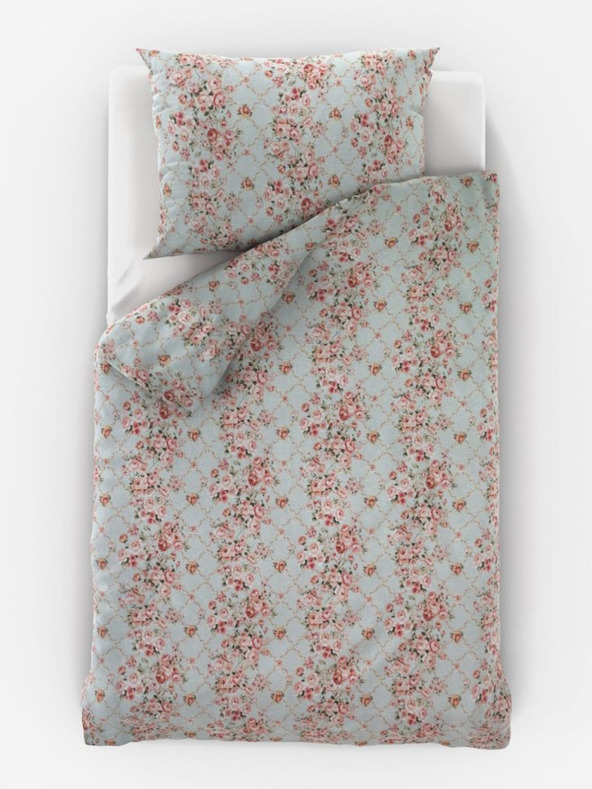 Kvalitex Bombažna posteljnina Provence Collection 140x200, 70x90cm Rosalie zelena Qualitex