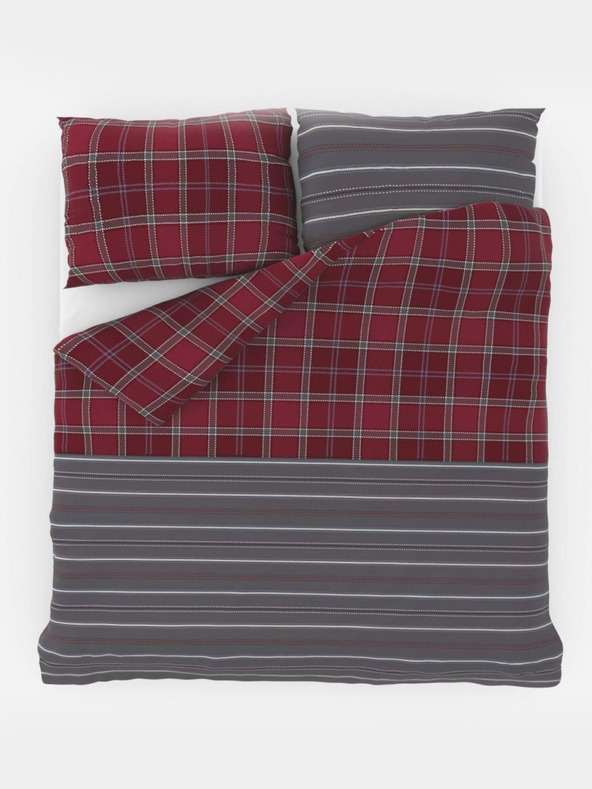 Kvalitex Klasična bombažna posteljnina DELUX 140x200, 70x90cm CAMPUS siva