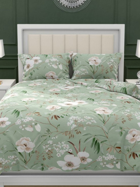 Kvalitex Francoska bombažna posteljnina DELUX 200x200, 70x90cm MAGNOLIA zelena