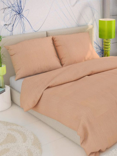 Kvalitex Francosko krepi posteljnino 220x200, 70x90 cm losos Kvalitex