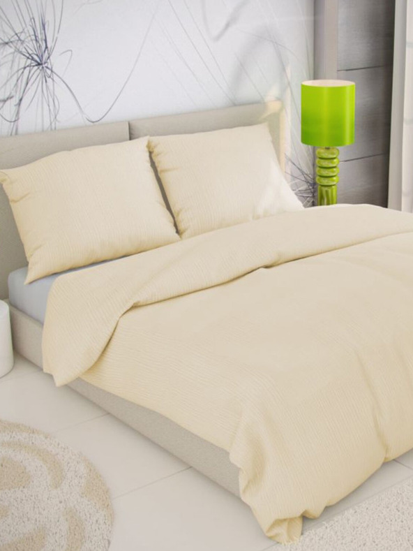 Kvalitex Francosko krepi posteljnino 220x200, 70x90 cm smetanasta Kvalitex