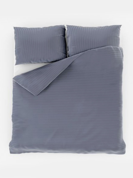 Kvalitex Francosko satenasto posteljno pregrinjalo s črto 1+2, 240x200, 70x90cm temno siva