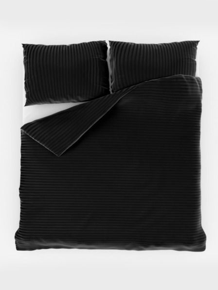 Kvalitex Francosko satenasto platno s črto 1+2, 240x200, 70x90cm Črna