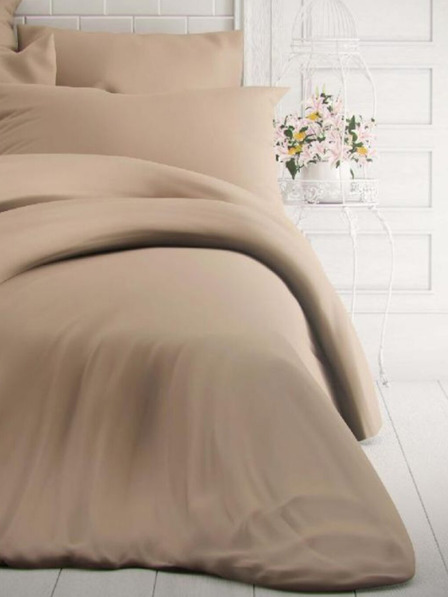 Kvalitex Enobarvno bombažno posteljnino 140x200, 70x90 cm bež Kvalitex