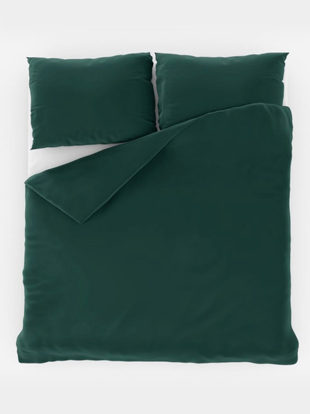 Kvalitex LUXURY COLLECTION 1+2 satenasto francosko posteljno perilo 240x200, 70x90cm temno zelena