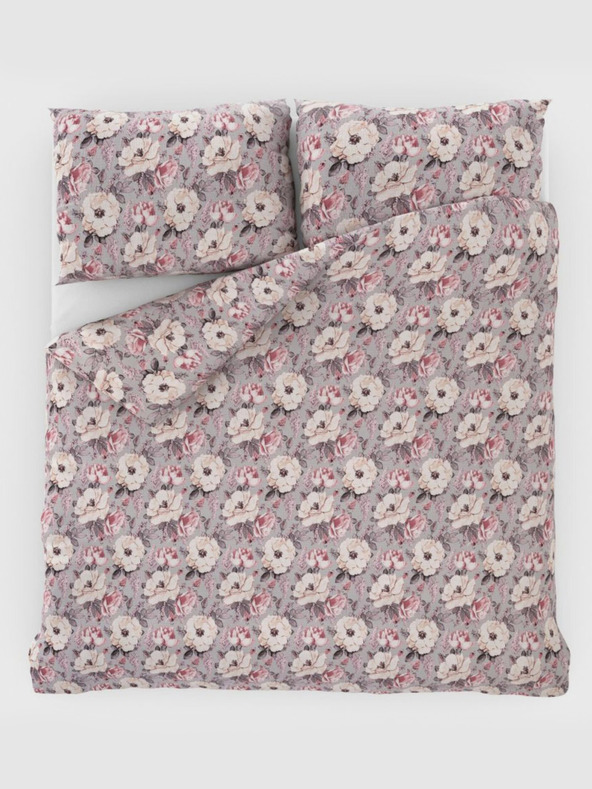 Kvalitex Klasična krep posteljnina 140x200, 70x90cm Ester siva Kvalitex