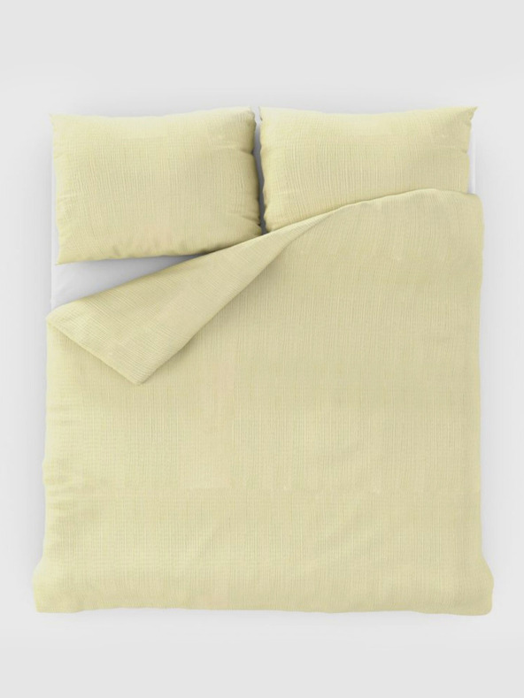 Kvalitex Klasično krepasto posteljno perilo 140x200, 70x90cm smetanasto Kvalitex