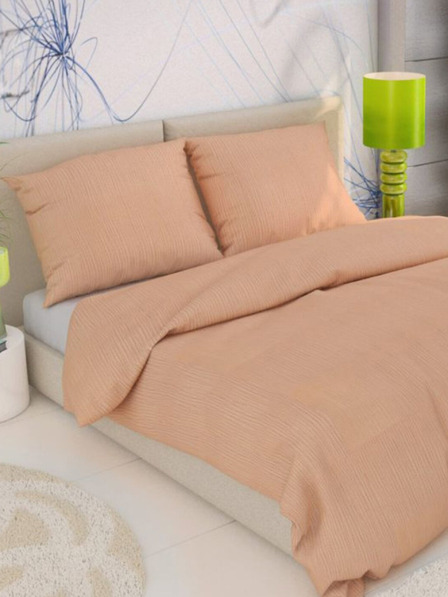 Kvalitex Klasična krepp posteljnina 140x200, 70x90cm lososova Kvalitex