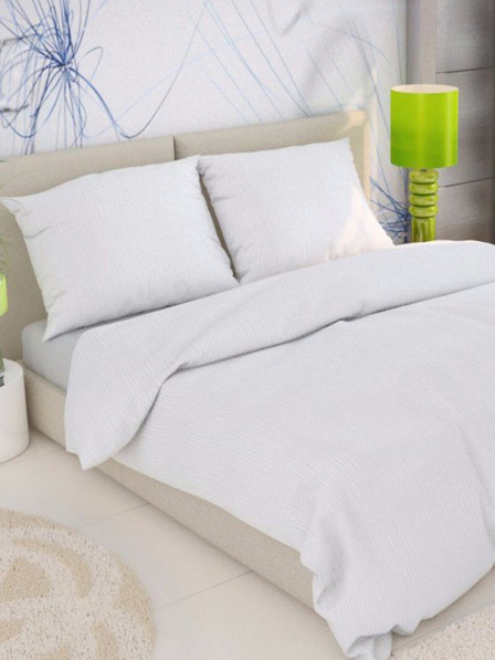 Kvalitex Klasična krepp posteljnina 140x200, 70x90cm bela Kvalitex