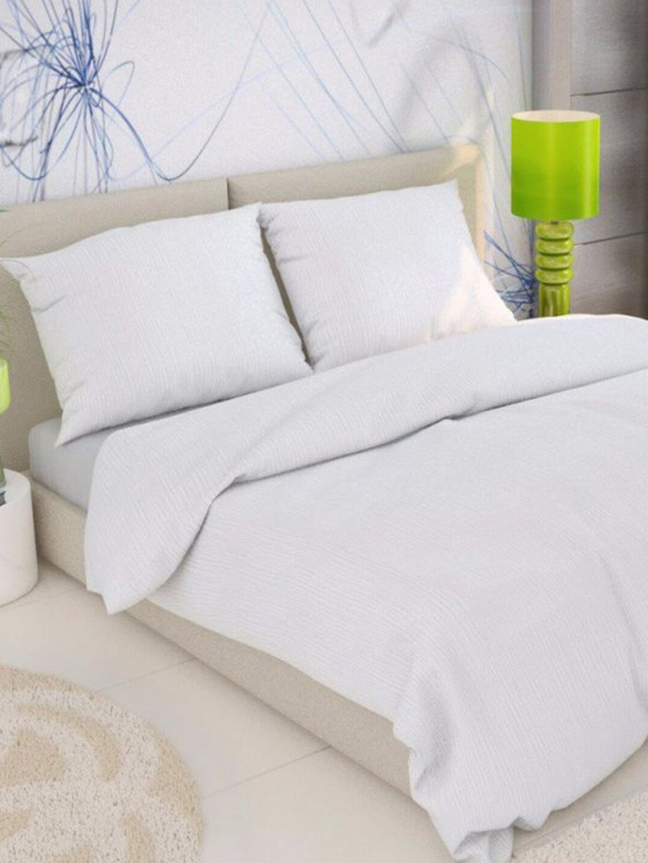 Kvalitex Klasična krepp posteljnina 140x200, 70x90cm bela Kvalitex