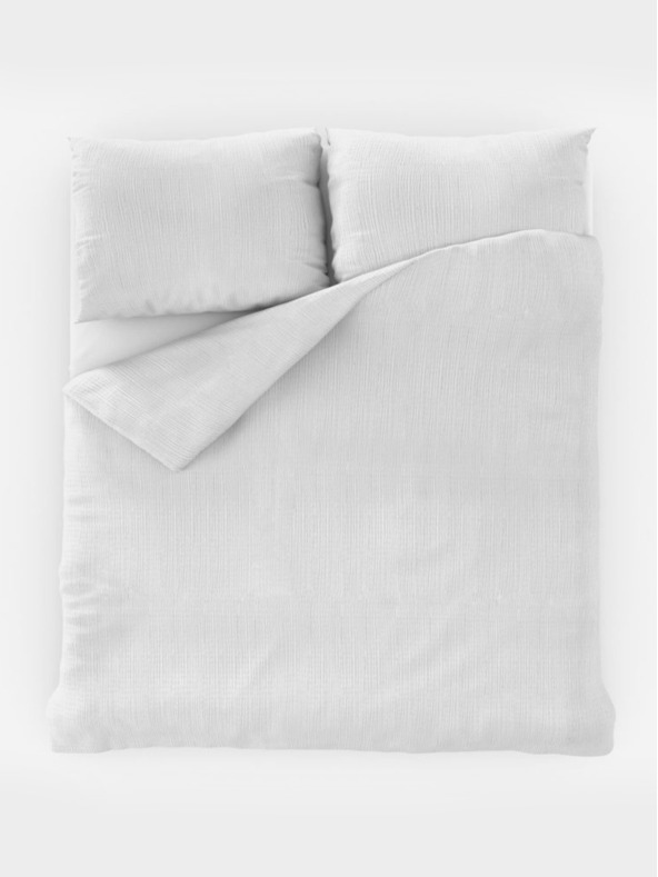 Kvalitex Klasična krepp posteljnina 140x200, 70x90cm bela Kvalitex