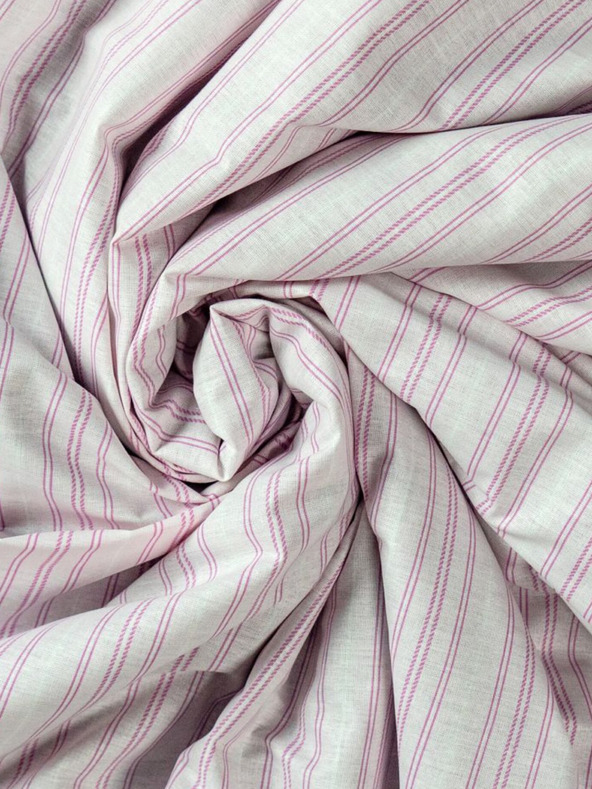 Kvalitex Bombažna napenjalna rjuha 200x200cm roza črta Kvalitex