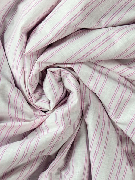 Kvalitex Bombažna napenjalna rjuha 90x200cm roza črta Kvalitex