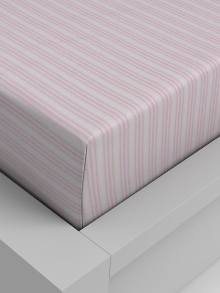 Kvalitex Bombažna napenjalna rjuha 160x200cm rožnati pas Kvalitex