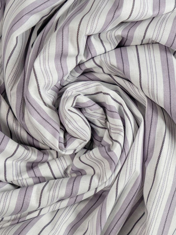 Kvalitex Bombažna napeta rjuha 90x200cm vijolična črta Kvalitex