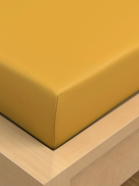 Kvalitex Bombažno natezno rjuho 90x200cm rumeno Kvalitex