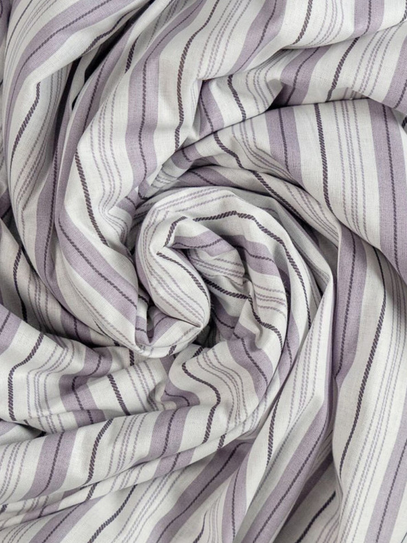 Kvalitex Bombažna napenjalna rjuha 120x200cm vijolična črta Kvalitex